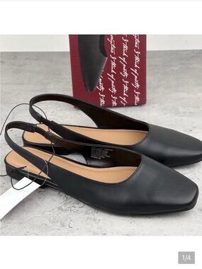 Kensie Black Slingback Flats